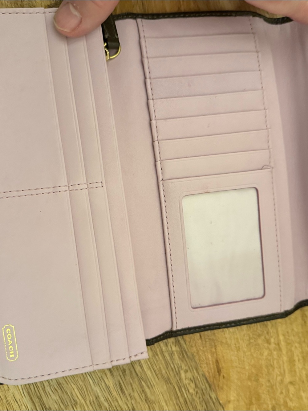 Coach Dark Brown Leather Continental Wallet with Gold Hardware - Picture 3 of 6